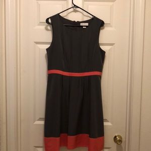 Gray and coral knee length dress